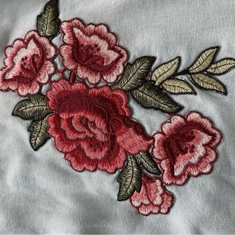 a.n.a Light Blue Denim Embroidered Floral Dress - Picture 2 of 5